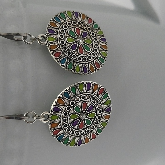 1806- Handmade Colorfull Boho Earrings NWT - Picture 2 of 6